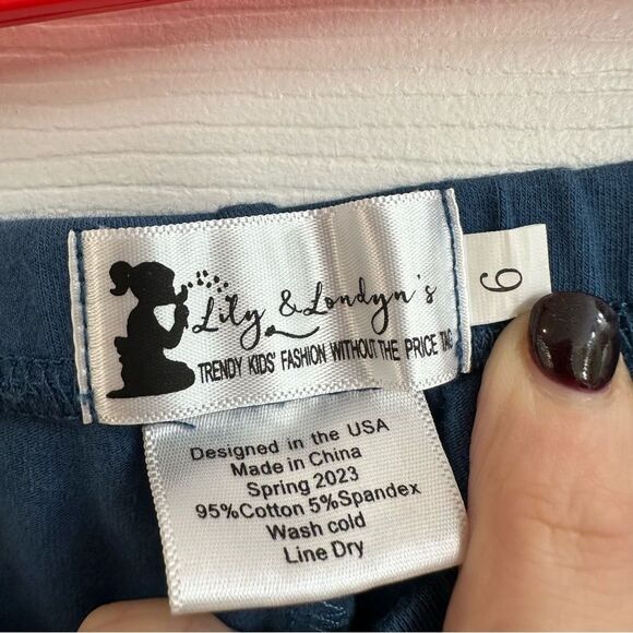 Lily & Londyn's button biker shorts under dresses back blue girls size 6 - Picture 9 of 10